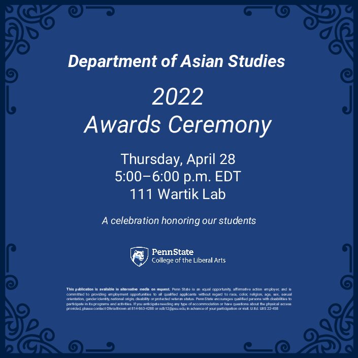 Asian Studies SP22 Awards Ceremony Invitation_04.28.22